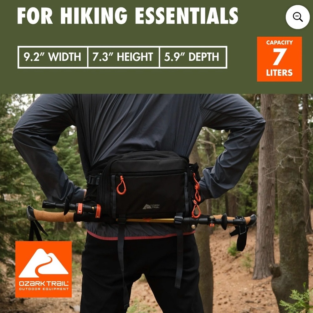Ozark Trail Black and Gray Belt Bag - Picture 4 of 4